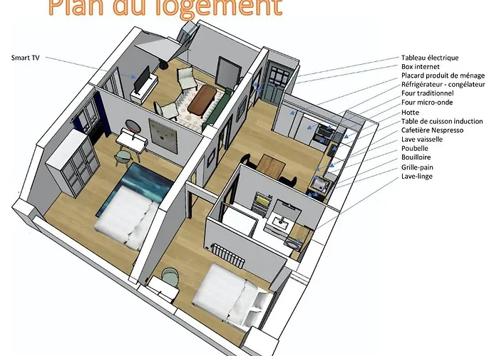 Apartment Elegant 3 Pieces - Parking Thonon-les-Bains